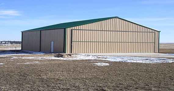 Aircraft hangar supplied and installed by AMF Steel Buildings in Florida