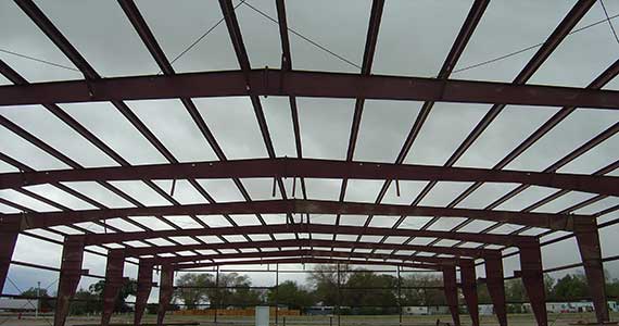 Red iron framing supplied and installed by AMF Steel Buildings in Nevada