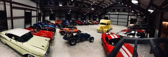 Race car shop supplied and installed by AMF Steel Buildings in Nevada